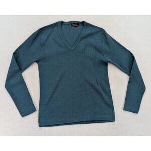 Alexander's Vintage Women's Sweater Size XL Blue Stretch Knit V-Neck Pullover